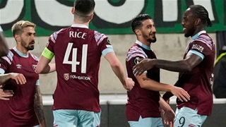 Lượt đi vòng 1/8 Conference League: West Ham cho thấy quyết tâm vô địch