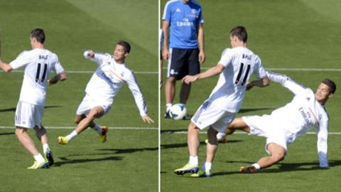 Ronaldo xoạc Bale, nhưng lại bị Bale "xỏ háng"