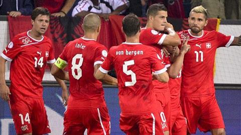 01h30 ngày 12/10: Albania vs Thụy Sỹ