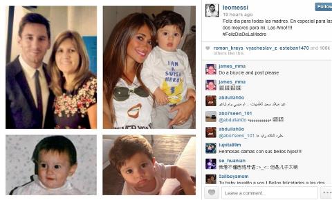 Messi làm ảnh tặng mẹ nhân dịp "Ngày của mẹ"