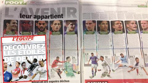 L'Equipe lựa chọn 10 cầu thủ trẻ hứa hẹn nhất thế giới