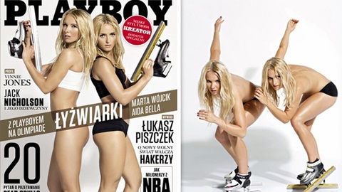 Hai nữ VĐV trượt ván "cởi hết" trên Playboy
