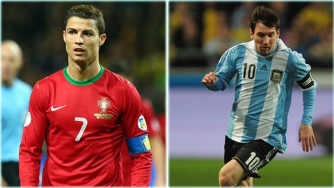 Ronaldo vượt mặt Messi trong top 5 cầu thủ vĩ đại nhất