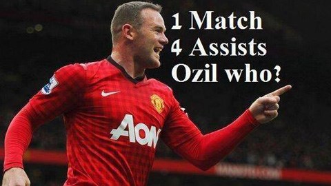 Rooney in dấu giầy ở 4/5 bàn thắng của M.U