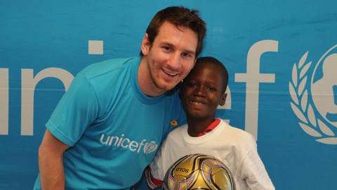 UNICEF chứng nhận sự tài trợ của Quỹ Leo Messi