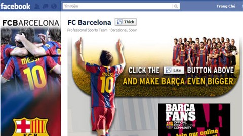 Barca vượt mốc 50 triệu fan, lên số 1 facebook