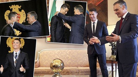 Chùm ảnh: Ronaldo nhận Huân chương Hoàng tử Henry