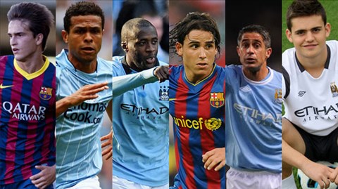 6 cầu thủ từng phục vụ dưới cả màu áo Man City lẫn Barca
