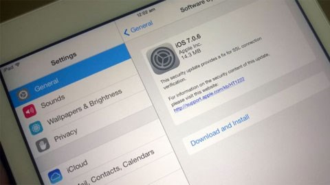 iOS 7.0.6 – bản cập nhật mới sửa lỗi bảo mật SSL