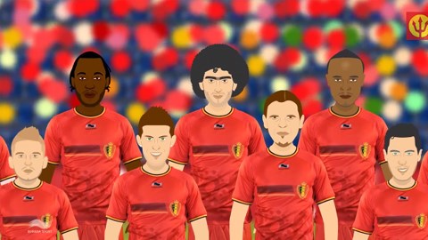 Hazard và Vertonghen khoe áo đấu của ĐT Bỉ tại World Cup 2014
