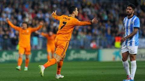 Malaga 0-1 Real Madrid: Chỉ Ronaldo là đủ!