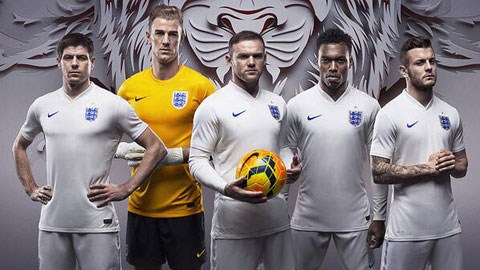 ĐT Anh công bố mẫu áo thi đấu tại World Cup 2014