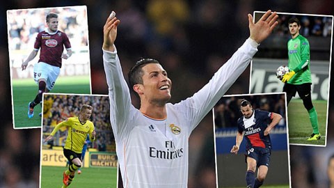 Ronaldo đứng đầu 20 cầu thủ xuất sắc nhất châu Âu mùa này