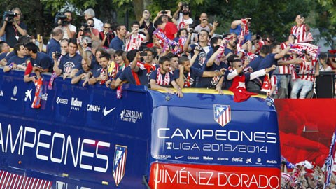 Chùm ảnh Atletico Madrid ăn mừng chức vô địch La Liga 2013/14