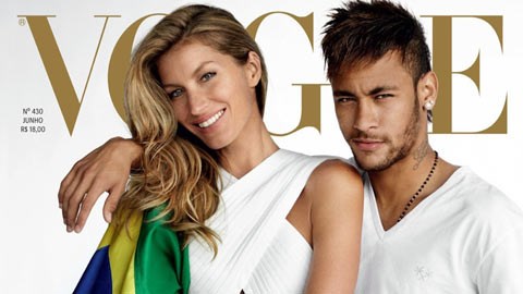 Neymar "gần gũi" với siêu mẫu Gisele Bundchen trên Vogue