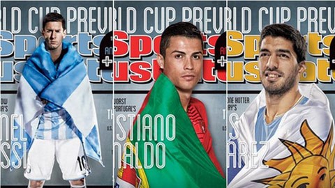 Ronaldo, Messi và Suarez "thi đấu" trên trang bìa tạp chí Mỹ