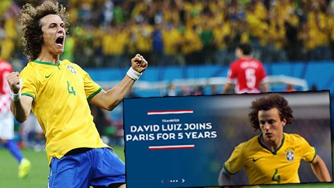PSG chính thức có David Luiz với giá 50 triệu bảng