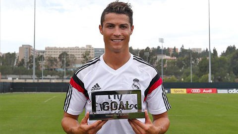 Cristiano Ronaldo lần thứ 3 nhận giải Cầu thủ xuất sắc của Goal