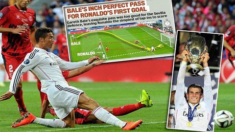 Pha phối hợp thành bàn mẫu mực giữa Bale và Ronaldo