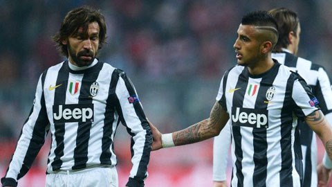 Vidal và Pirlo lỡ trận Juve – Malmo