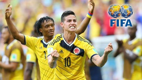 BXH FIFA tháng 9/2014: Việt Nam tụt 3 bậc, Colombia vào top 3