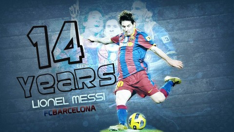 Messi kỷ niệm 14 năm gắn bó với Barcelona