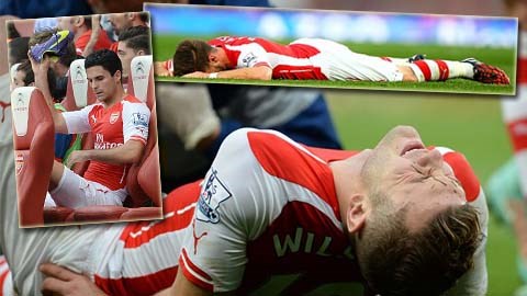 Arsenal mất bộ 3 Ramsey, Wilshere và Arteta ở "tuần khủng khiếp"