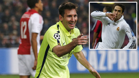 Messi chạm vào kỷ lục của Raul trước Ronaldo