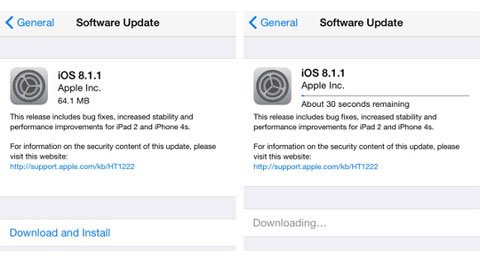 iOS 8.1.1: Chủ yếu sửa lỗi cho iPad 2 và iPhone 4S