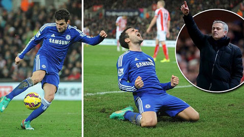 Stoke 0-2 Chelsea: Fabregas tỏa sáng, Chelsea củng cố ngôi đầu