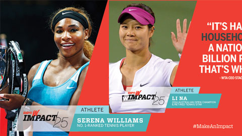 espnW Impact 25: Xướng tên Serena Williams và Li Na