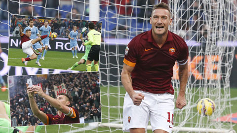 Roma 2-2 Lazio: Totti cứu Roma