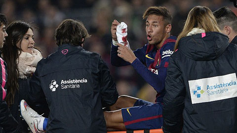 Neymar đổ máu trong trận đấu với Atletico Madrid