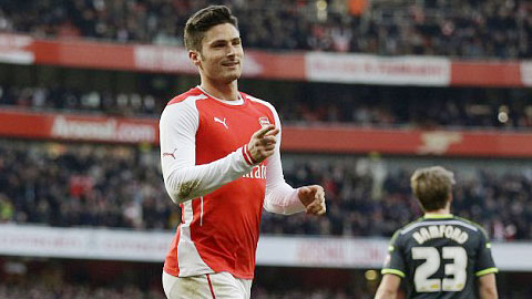 Vòng 5 FA Cup: Giroud đưa Arsenal vào tứ kết