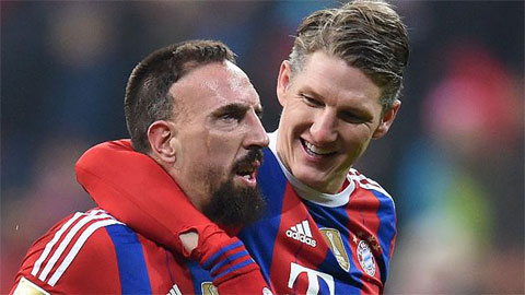Schweinsteiger và Ribery vắng mặt ở trận lượt đi tứ kết Champions League