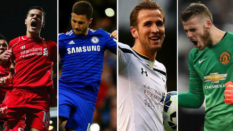 Hazard & Kane dẫn đầu 6 đề cử Cầu thủ hay nhất Premier League 2014/15