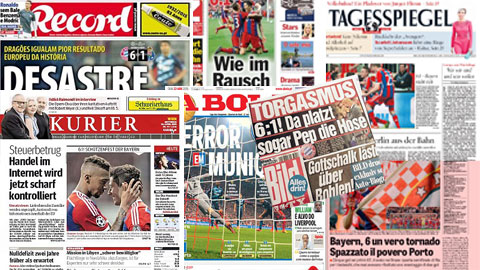 Báo chí sốc trước màn ngược dòng của Bayern