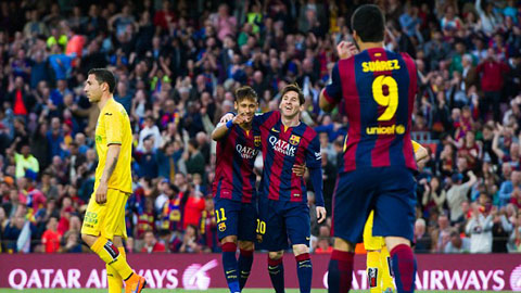 Messi - Neymar - Suarez ghi bàn vượt mốc 100 bàn cho Barca