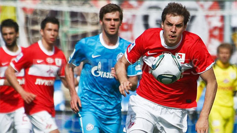 17h30 ngày 2/5: Spartak Moscow vs Zenit