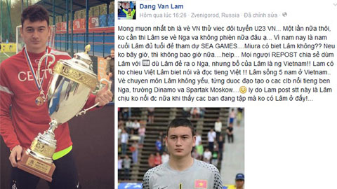 Cựu thủ môn U19 Việt Nam - Đặng Văn Lâm: “Hãy cho tôi cơ hội, dù một lần nữa thôi!”