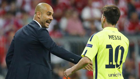 Guardiola nói gì với Messi giữa trận đấu Bayern - Barca?