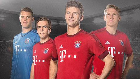 Bayern giới thiệu áo đấu sân nhà mùa 2015/16