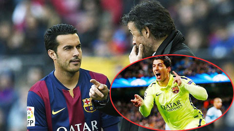 Hàng công Barca: Pedro có thể đá chính thay Suarez