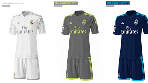 Lộ trọn bộ 3 mẫu áo đấu của Real Madrid mùa tới
