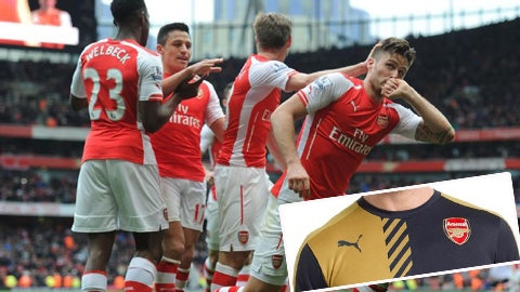 Lộ áo thi đấu thiết kế lạ mắt của Arsenal mùa giải 2015/16