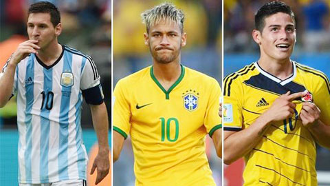 James Rodriguez được so sánh ngang với Neymar và Messi