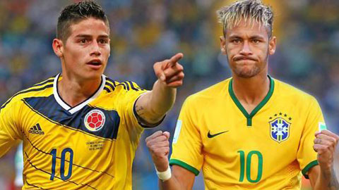 James Rodriguez vs. Neymar: El Clasico trong lòng đại chiến