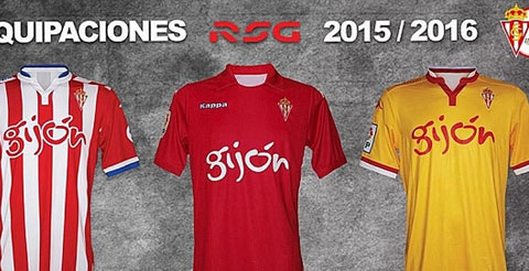 Áo đấu mới của Sporting Gijon có sọc xanh ở phía sau lưng. Đây vốn là màu truyền thống của đối thủ chính của họ là Real Oviedo