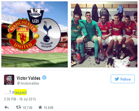 Valdes đáp trả HLV Van Gaal trên Twitter