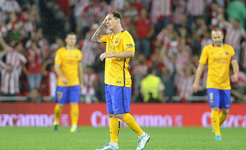 Messi và các đồng đội đã có ngày thi đấu thất vọng